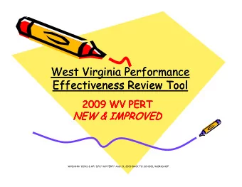 West Virginia Performance  West Virginia Performance  Eff  Effectiveness Review Tool  Effectiveness