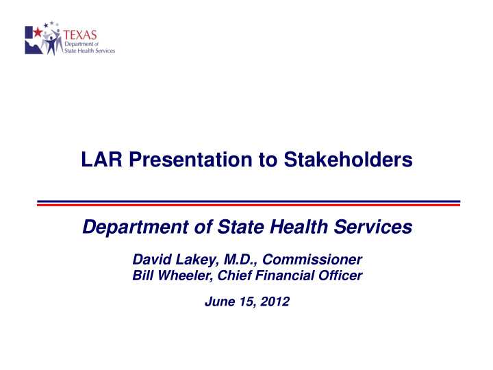 lar presentation to stakeholders