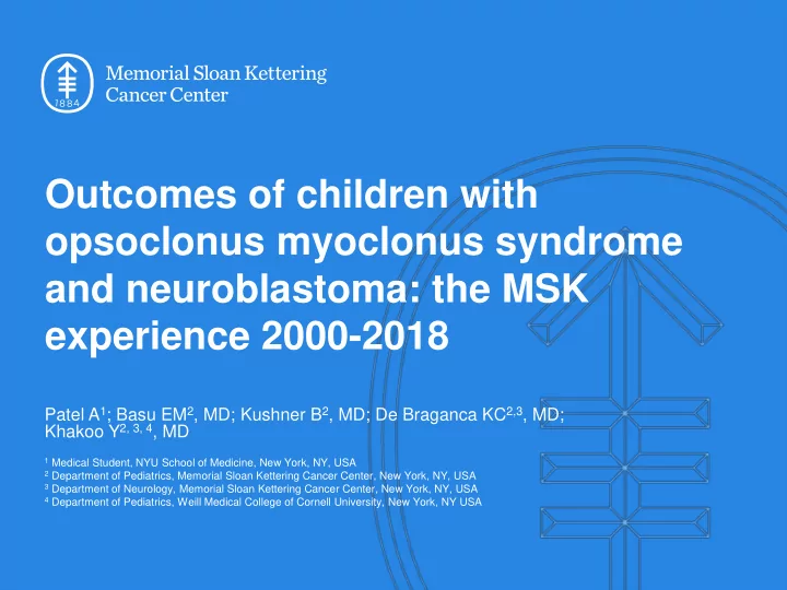 outcomes of children with