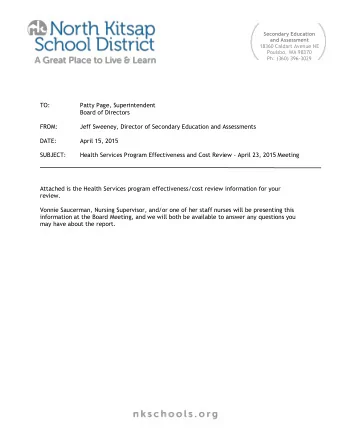 Secondary Education  and Assessment  18360 Caldart Avenue NE  Poulsbo, WA 98370  Ph: (360) 396-3029