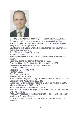 ACTIVITY REPORT OF THE SANMO  *  Bulletin ORTHO 1 on June 9, 2011 * C1S1  First SANMO Seminar