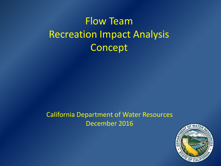 flow team recreation impact analysis concept