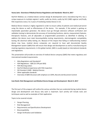 Vesna  Janic -   Overview  of  Medical  Devices  Regulations  and