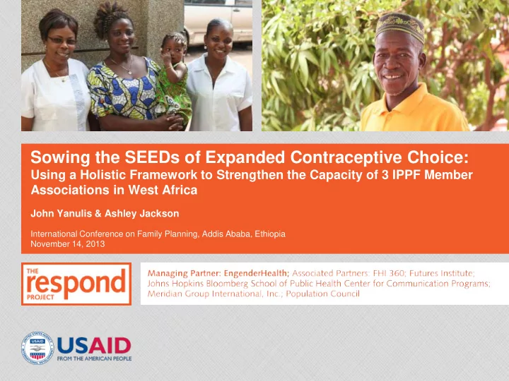 sowing the seeds of expanded contraceptive choice