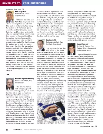 COVER STORY:   FREE ENTERPRISE  continued from page 16  a company that we represented since