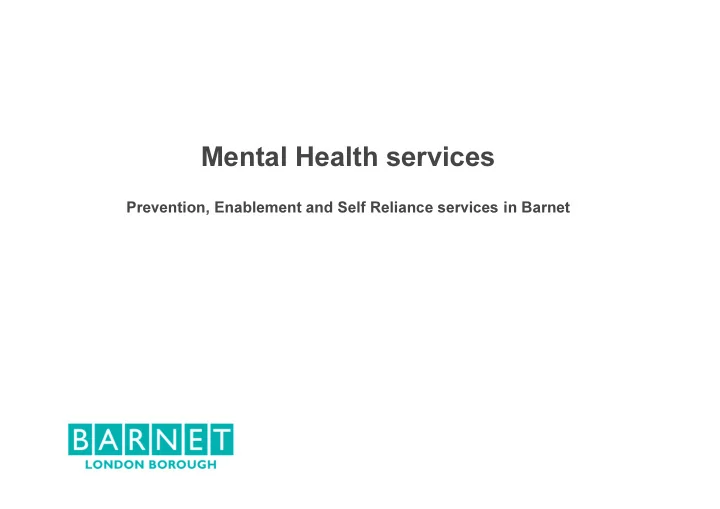 mental health services