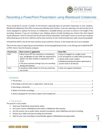 Page 1   Wait for your new recording to automatically appear in Blackboard once generated.