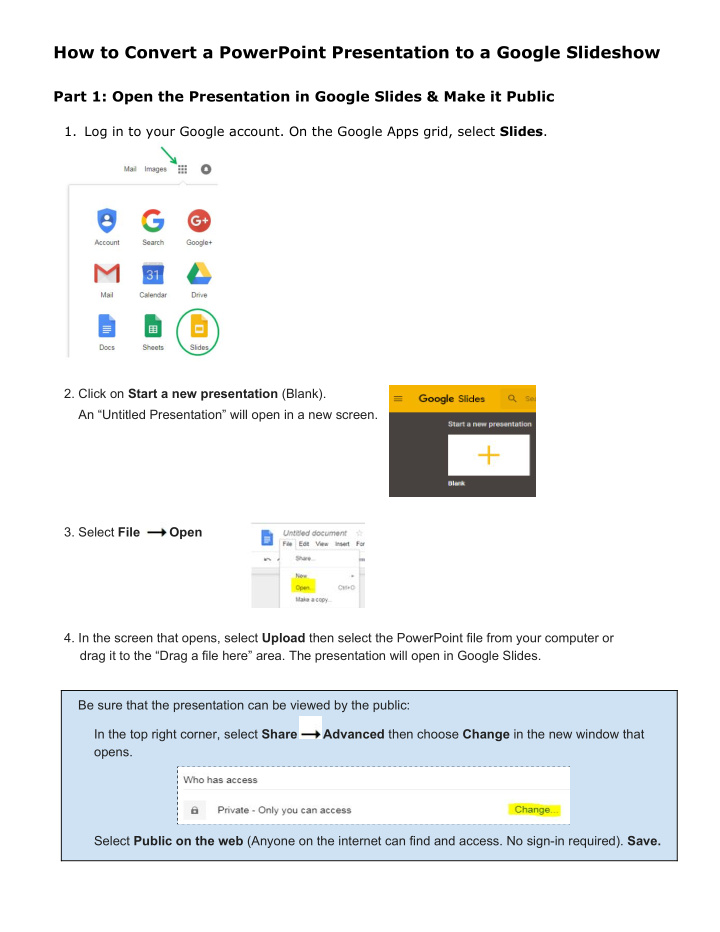 how to convert a powerpoint presentation to a google