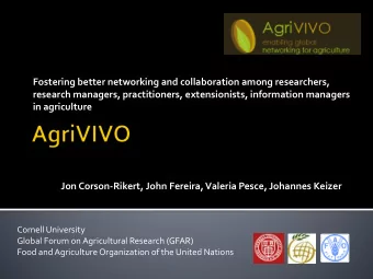 Fostering better networking and collaboration among researchers,  research managers, practitioners,