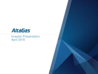 Investor Presentation  April 2018  Forward-looking Information This presentation contains forward-