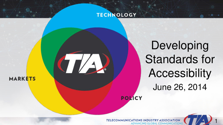 developing standards for accessibility