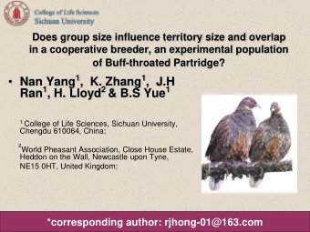 Nan Yang 1 ,  K. Zhang 1 ,  J.H Ran 1 , H. Lloyd 2 &amp; B.S Yue 1 1 College of Life Sciences,