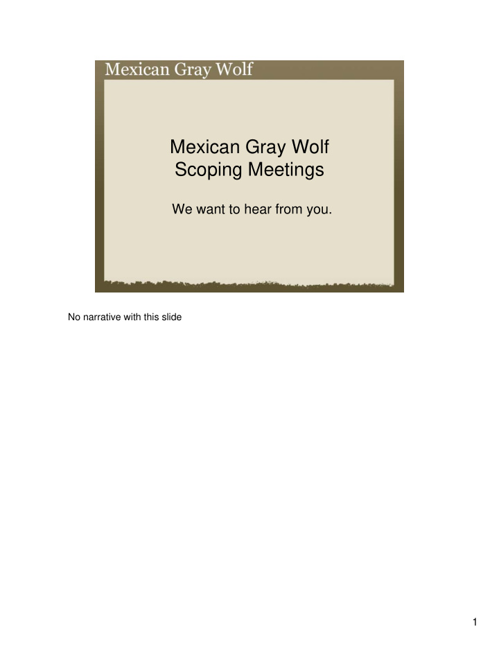 mexican gray wolf scoping meetings