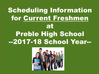 at  Preble High School  --2017-18 School Year--  Scheduling Books/Resources  Course Description