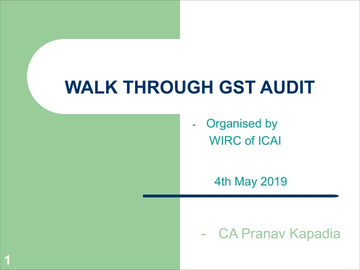 walk through gst audit