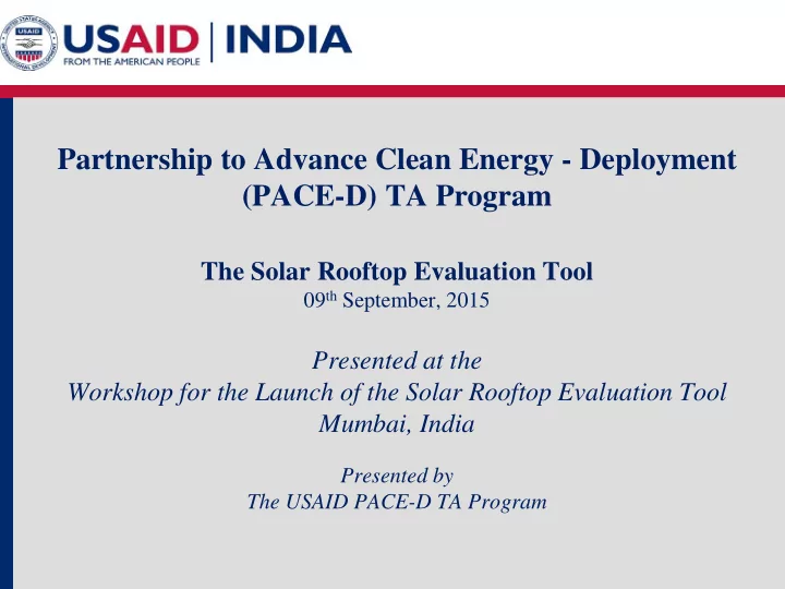 partnership to advance clean energy deployment pace d ta