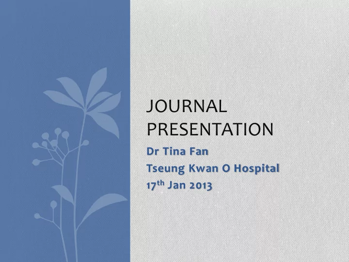 journal presentation