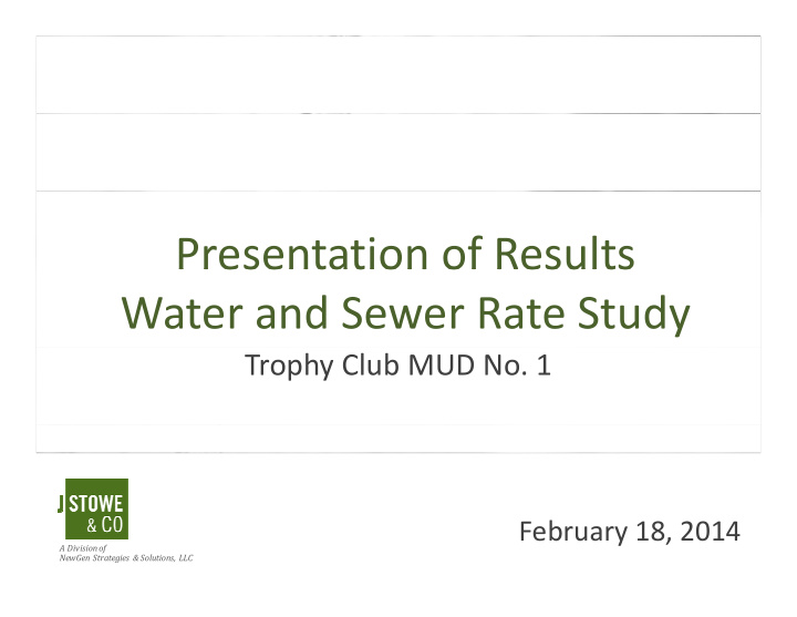 presentation of results presentation of results water and