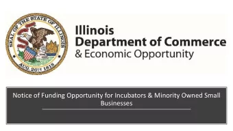 Notice of Funding Opportunity for Incubators &amp; Minority Owned Small  Businesses  Whats