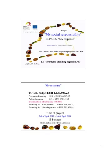 My social responsibility  LLIV-322  My response  Subsidy C ontract No.