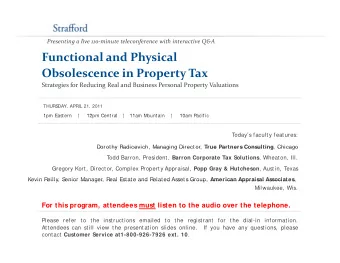 Functional and Physical Obsolescence in Property Tax Strategies for Reducing Real and Business