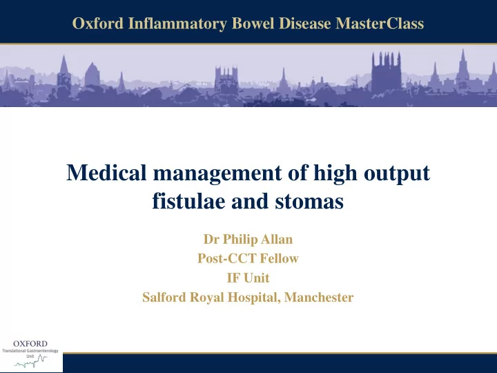 medical management of high output