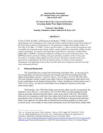 1 See e.g., Pyramid Lake Paiute Tribe of Indians v. Morton , 354 F. Supp. 252, 256 (D.D.C. 1973). 2