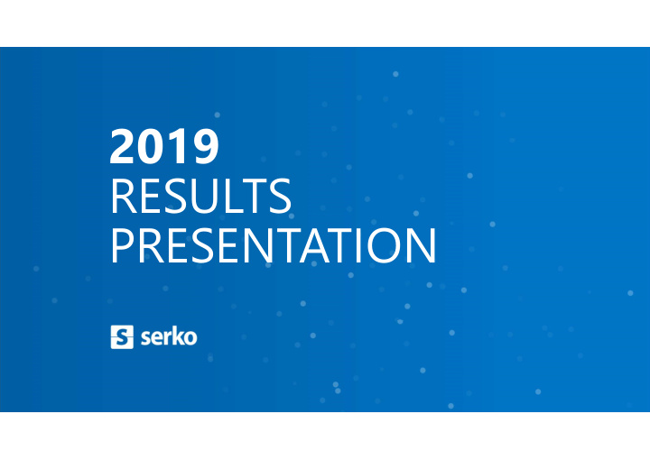 2019 results presentation disclaimer