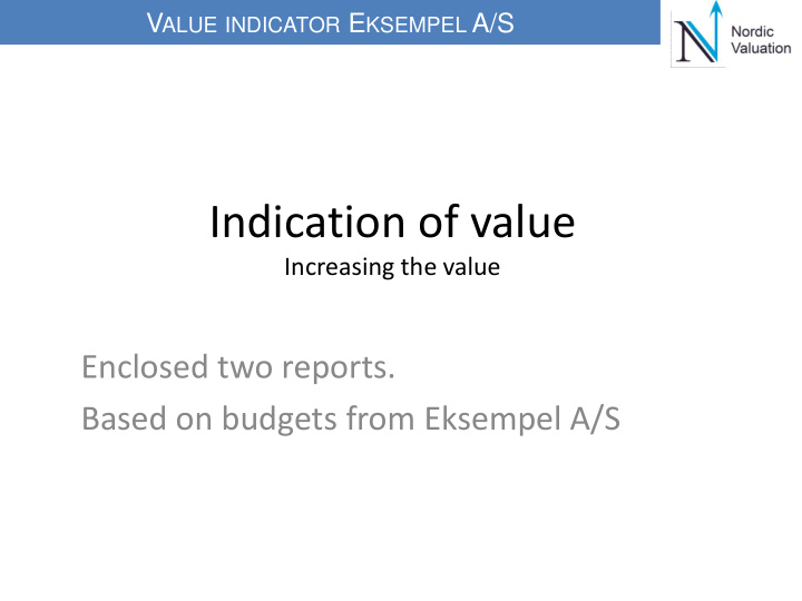 indication of value