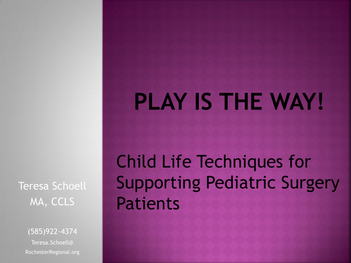 supporting pediatric surgery