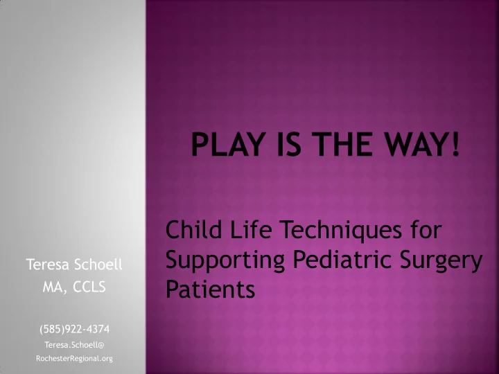 supporting pediatric surgery