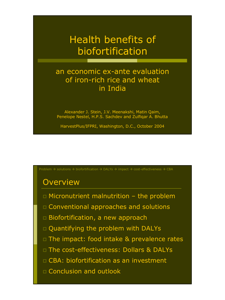 health benefits of biofortification