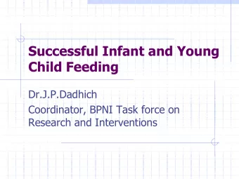 Successful Infant and Young  Child Feeding  Dr.J.P.Dadhich  Coordinator, BPNI Task force on
