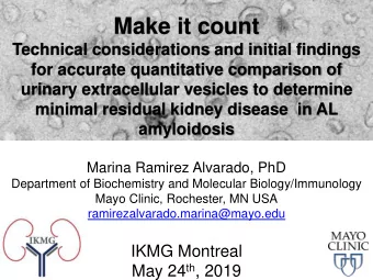 Make it count  Technical considerations and initial findings  for accurate quantitative comparison