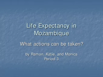 Life Expectancy in  Life Expectancy in  Mozambique  Mozambique  What actions can be taken?  What