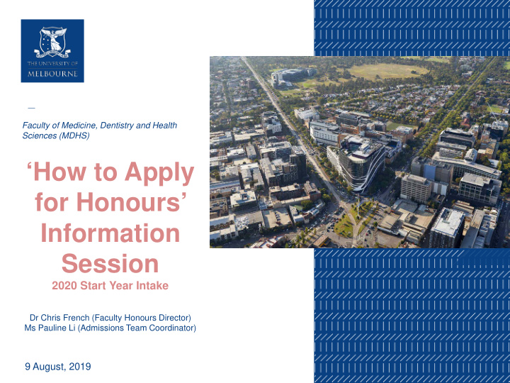 how to apply for honours information session
