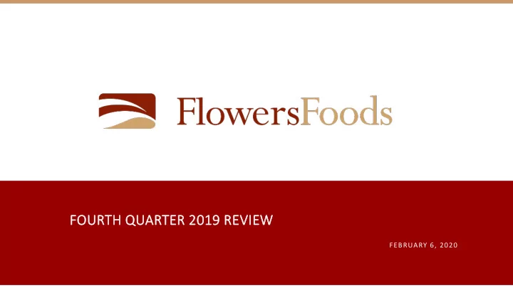 fourth quarter 2019 review