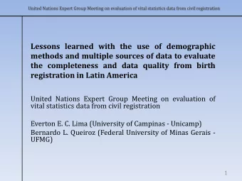 the completeness and data quality from birth  registration in Latin America  United Nations Expert