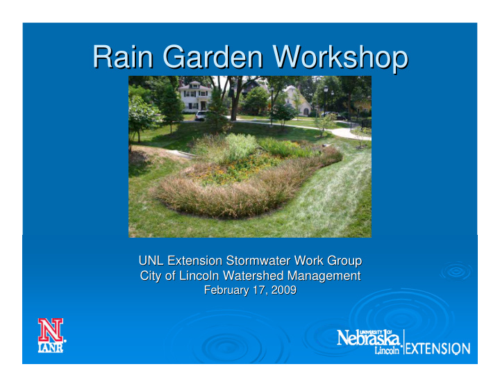 rain garden workshop rain garden workshop