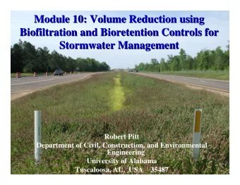 Module 10: Volume Reduction using  Module 10: Volume Reduction using  Biofiltration and