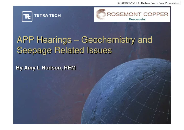 app hearings geochemistry and app hearings geochemistry
