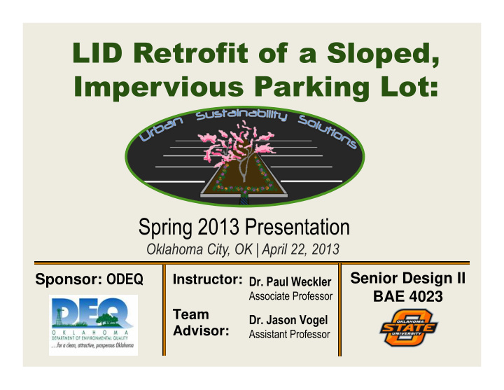 lid retrofit of a sloped impervious parking lot