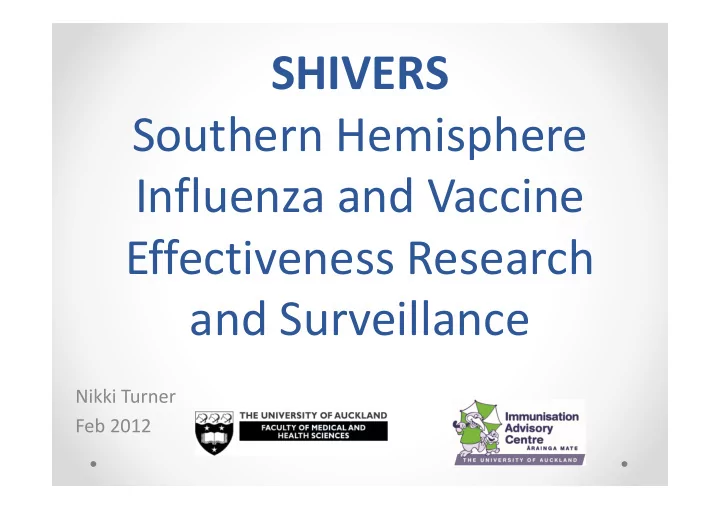 shivers southern hemisphere influenza and vaccine