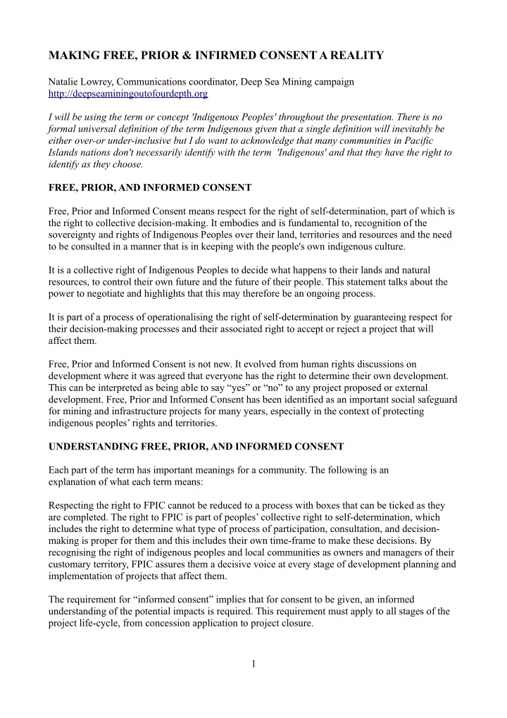 making free prior amp infirmed consent a reality