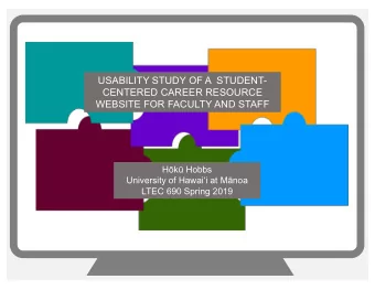 USABILITY STUDY OF A  STUDENT-  CENTERED CAREER RESOURCE  WEBSITE FOR FACULTY AND STAFF  Hk