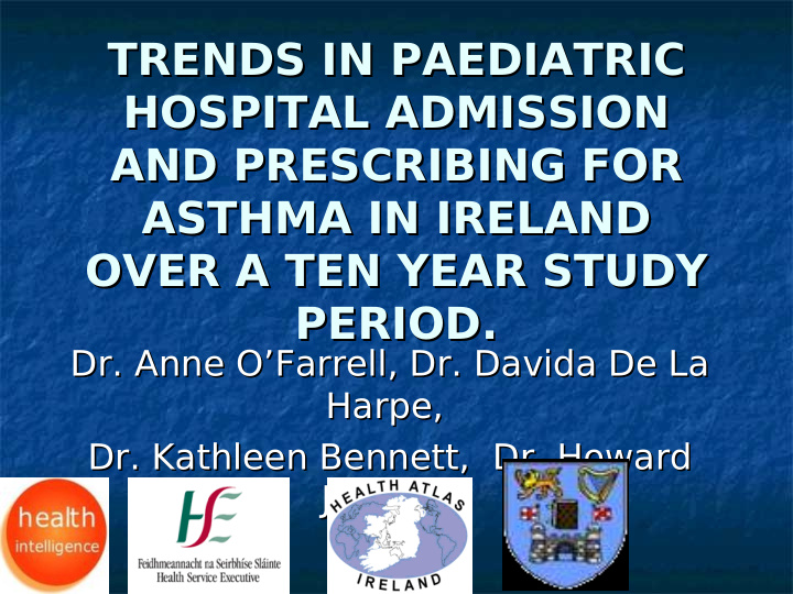 trends in paediatric trends in paediatric hospital