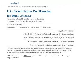 U.S.-Israeli Estate Tax Planning  for Dual Citizens  Reconciling U.S. and Israeli Law on Trust