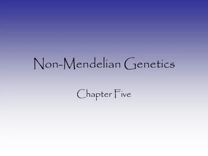 non mendelian genetics