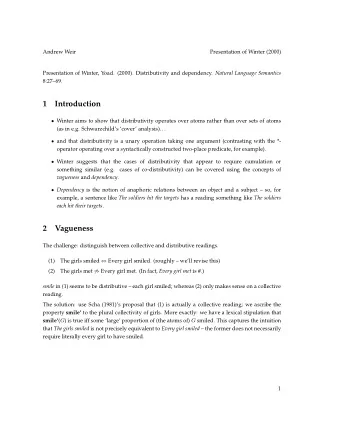 1  Introduction  Winter aims to show that distributivity operates over atoms rather than over