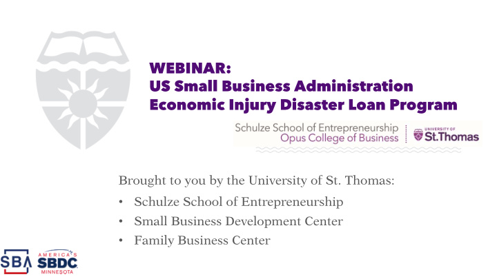 webinar us small business administration economic injury